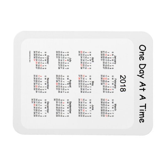 2018 One Day At A Time Rookkalender door Janz Magneet (Horizontaal)