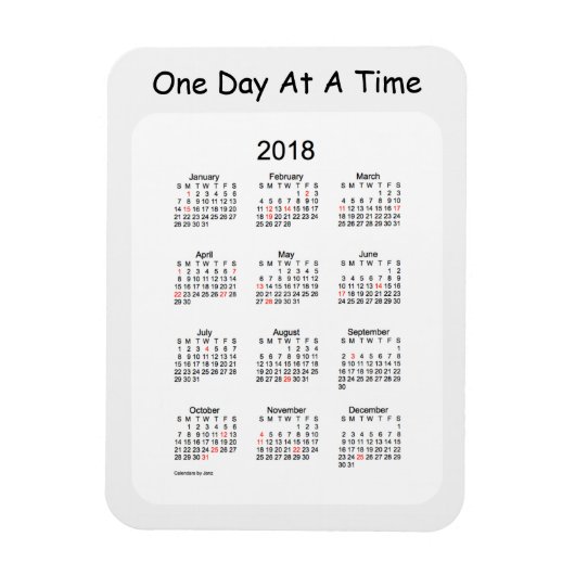 2018 One Day At A Time Rookkalender door Janz Magneet (Verticaal)