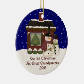 2018 Ons eerste kerstfeest als grote grootouders Keramisch Ornament (Rechts)
