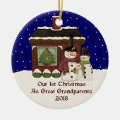 2018 Ons eerste kerstfeest als grote grootouders Keramisch Ornament (Voorkant)