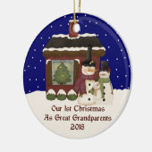 2018 Ons eerste kerstfeest als grote grootouders Keramisch Ornament (Links)