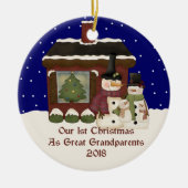 2018 Onze eerste Kerstmis als grootouder Keramisch Ornament (Voorkant)