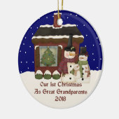 2018 Onze eerste Kerstmis als grootouder Keramisch Ornament (Links)