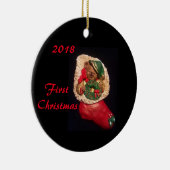 2018 PAJAMA BOY STOCKING BEER EERSTE XMAS ORNAMENT (Rechts)