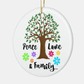 2018 Peace Love Family Tree Reunion Kerstcadeau Keramisch Ornament (Links)