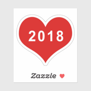 2018 Rood Hart Vinyl Sticker