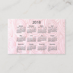2018 Roze kalender met Janz Oceania Card Visitekaartje