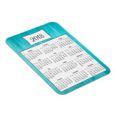 2018 Rustieke Blauwgroen Turquoise houten kalender Magneet (Rechterzijde)