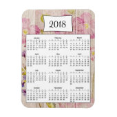 2018 Rustieke Bloemen Houten Kalender Magneet (Verticaal)