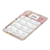 2018 Rustieke Bloemen Houten Kalender Magneet (Linkerzijde)