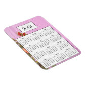 2018 Rustieke Paarse Bloemen Houten Kalender Magne Magneet (Rechterzijde)