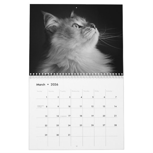 2018 Siberische kat-kalender Kalender (Mar 2026)