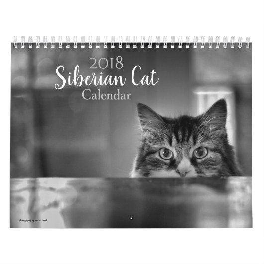 2018 Siberische kat-kalender Kalender (Hoes)