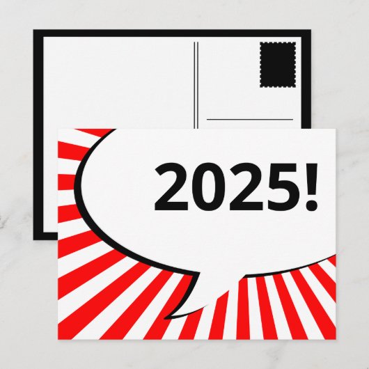 2018 striptekstballon briefkaart (Voorkant / Achterkant)