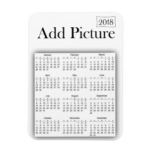 2018 Tijdschema - Gepersonaliseerde witte foto Mag Magneet