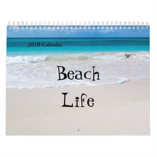 2018 Twaalf-maandkalender - Verschillende strand s Kalender (Hoes)