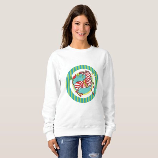 2018 Vakanaal Snoep CaneZebra Kerstshirt Trui (Voorkant volledig)