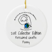 2018 Vakantievorming; Penny de Giraffe Keramisch Ornament (Achterkant)