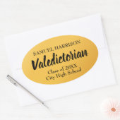 2018, Valedictorian gepersonaliseerd gouden Afstud Ovale Sticker (Envelop)