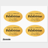 2018, Valedictorian gepersonaliseerd gouden Afstud Ovale Sticker (Vel)