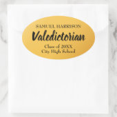 2018, Valedictorian gepersonaliseerd gouden Afstud Ovale Sticker (Tas)