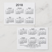2018 White 52 Week Agenda by Janz Visitekaartjes (Voorkant / Achterkant)