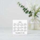 2018 White Calendar van Janz Square Visitekaartje (Staand voorkant)
