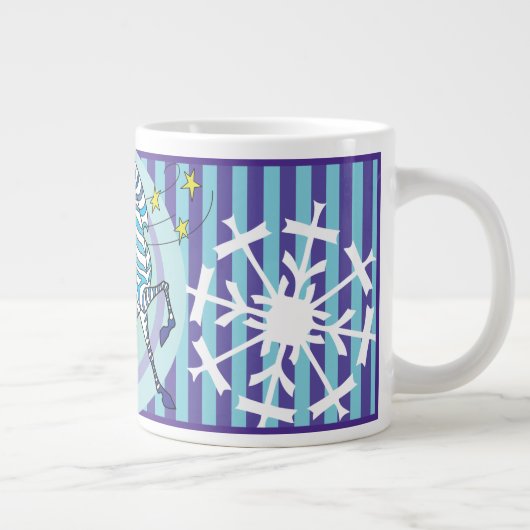 2018 Zebra kerstblauwe jumbo mok (Rechts)