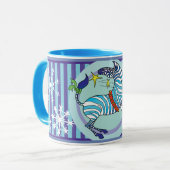 2018 Zebra Kerstmis blauwe Mok (Voorkant links)