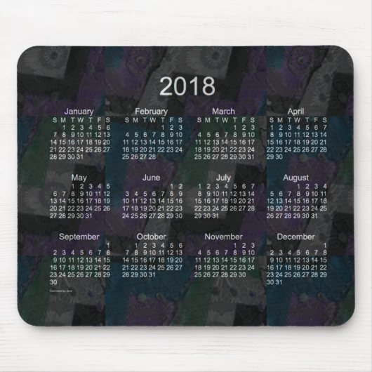 2018 Zwarte Patchwork-agenda van Janz Muismat (Voorkant)