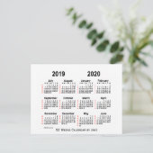 2019-2020 Witte 52 Weken van de Kalender door Janz Briefkaart (Staand voorkant)