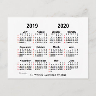 2019-2020 Witte 52 Weken van de Kalender door Janz Briefkaart