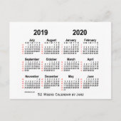 2019-2020 Witte 52 Weken van de Kalender door Janz Briefkaart (Voorkant)