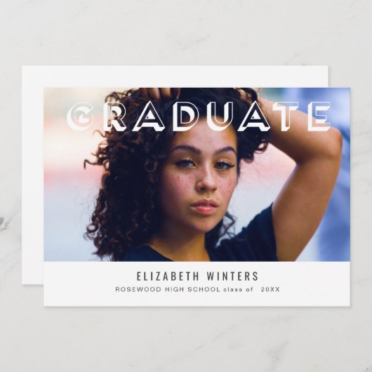 2019 Afstudeerder Aankondiging Fotokaart - Schaduw (Voorkant / Achterkant)