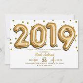 2019 AFSTUDEERFEEST Gouden Confetti Ballonnen Kaart (Voorkant)