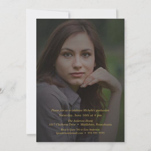 2019 Afstuderen "Faux Gold Foil" met 2 zijden aank Kaart (Achterkant)