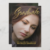 2019 Afstuderen "Faux Gold Foil" met 2 zijden aank Kaart (Voorkant / Achterkant)