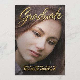 2019 Afstuderen "Faux Gold Foil" met 2 zijden aank Kaart