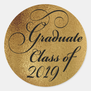2019 Afstuderen Gold Graduation Party Hartelijk da Ronde Sticker