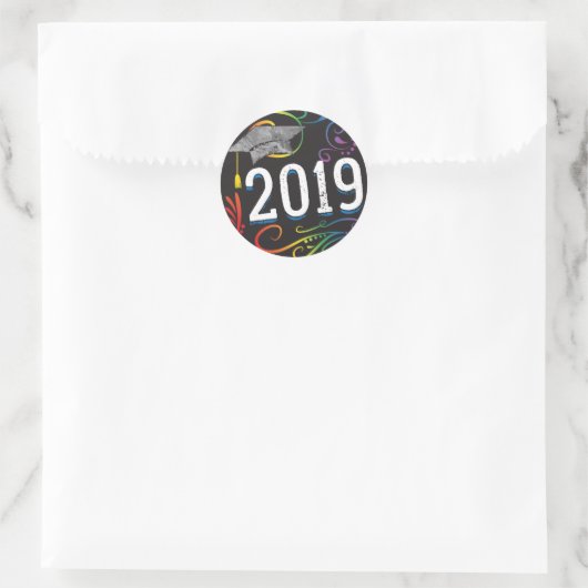 2019 Afstuderen Rainbow Swirl Sticker (Tas)