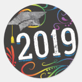 2019 Afstuderen Rainbow Swirl Sticker (Voorkant)