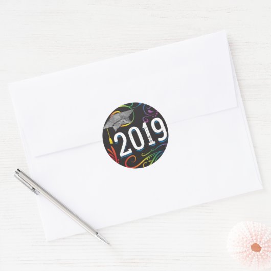 2019 Afstuderen Rainbow Swirl Sticker (Envelop)
