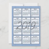 2019 Agenda Magnet Blue en White Stripes Magnetische Uitnodiging (Voorkant)