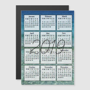 2019 Agenda Magnet Blue Water Magnetische Uitnodiging