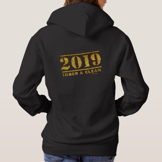 2019 Alcoholvrij van Sober & Clean Recovery Gift Hoodie (Achterkant)