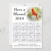 2019 Bedrijfsnaam en Info Kardinaal Kalender Magnetische Uitnodiging (Voorkant)