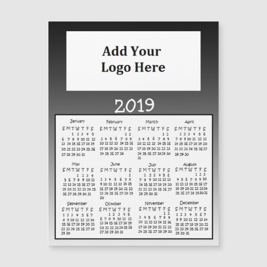 2019 Black Faded Magnet Kalenders (Voorkant)