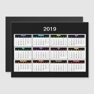 2019 Black Mini Magnet-agenda Magnetische Uitnodiging