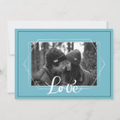 2019 Blauwgroen en koraal Floral Geometric Photo W Kaart (Achterkant)