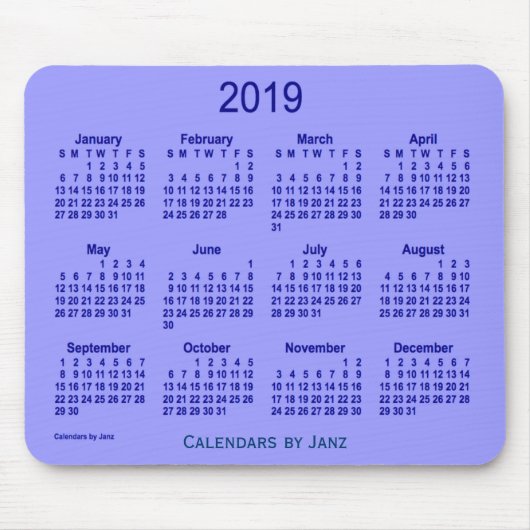 2019 Blueberry Calendar door Janz Muismat (Voorkant)